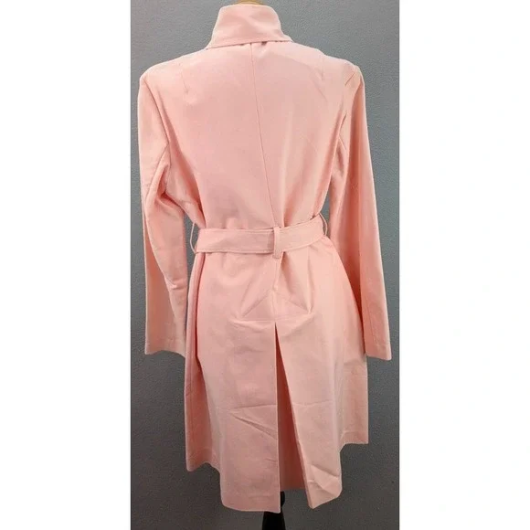 Vintage Seven City Women's L Belted Rain Trench‎ Coat Old Money Pastel Pink NWT - Picture 14 of 16